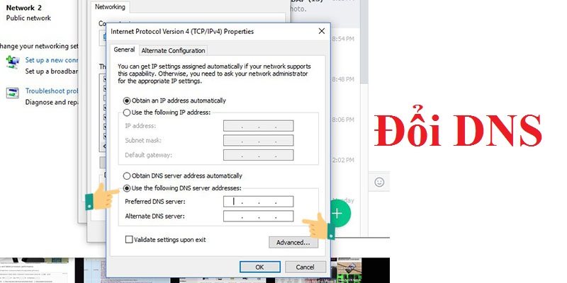 Hướng dẫn đổi dns khi truy cập vào fun88