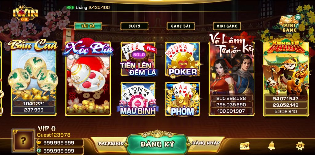 Các game bài card tại IWIN